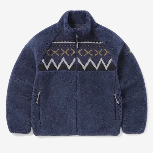 디스이즈네버댓 니트 패널 플리스 바이올렛