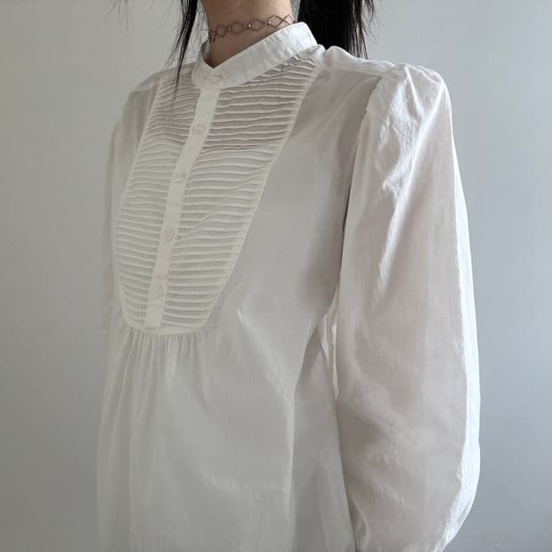 white blouse, pintuck detail