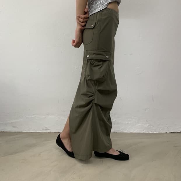 Vintage cargo nylon skirt