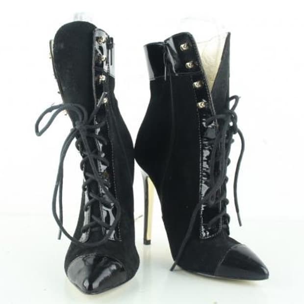 Versace 애나멜 스웨이드 투톤 힐