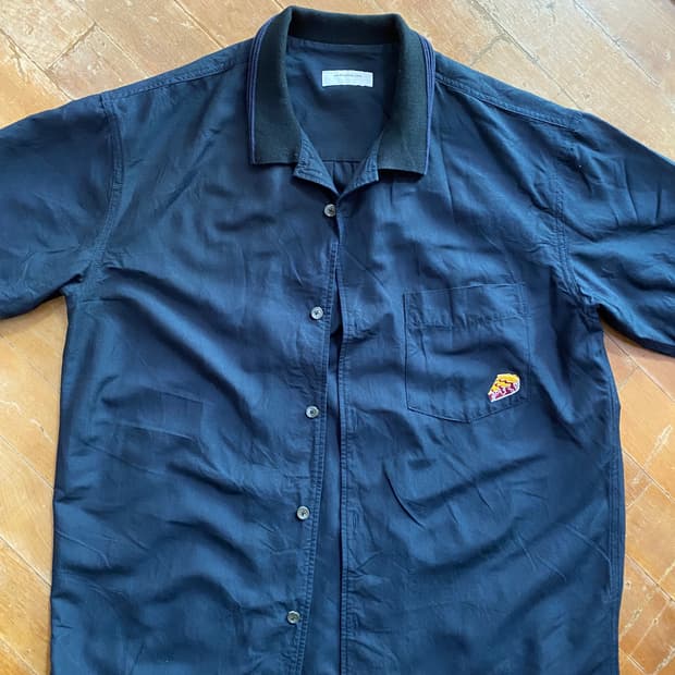 커스텀멜로우 네이비 반팔 셔츠 38/00 (100)