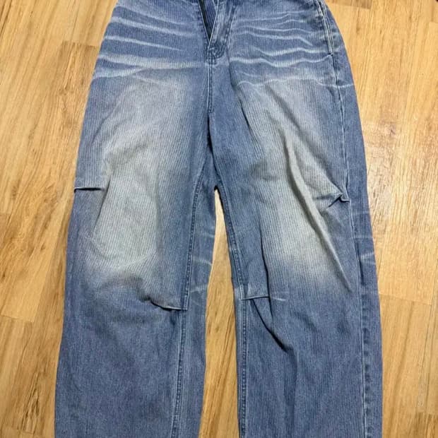 etce워싱 데님 와이드 팬츠