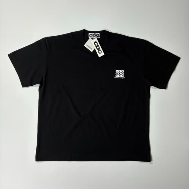 CDG 꼼데가르송 트리플 로고 오버사이즈 티셔츠 블랙 M사이즈