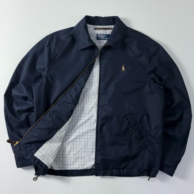 Polo  폴로 랄프로렌 자수 네이비 폴리쉘 블루종 자켓  