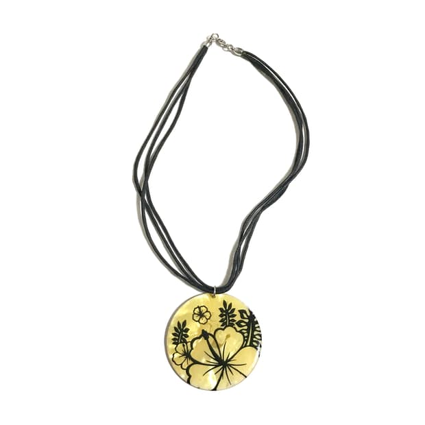 일본 빈티지 자개 목걸이 오리엔탈 에스닉 히피 갸루 동양풍 보헤미안