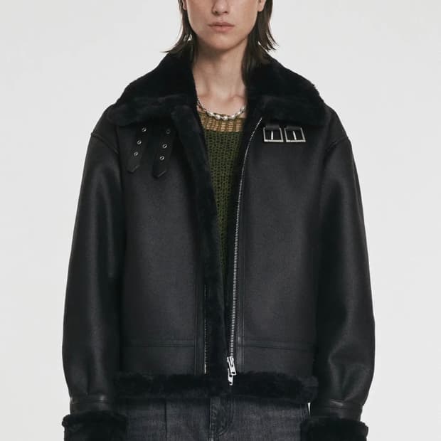 도프제이슨 하이넥 레더 무톤 자켓