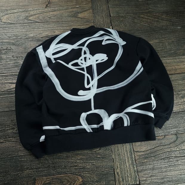 [자라] 그래픽 프린팅 오버핏 맨투맨 블랙 M18656