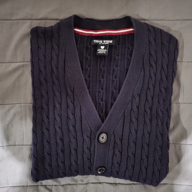 Teenie Weenie 티니위니 네이비 꽈배기 가디건