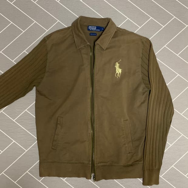 폴로 빅포니 더블 니트코튼집업 트윌자켓