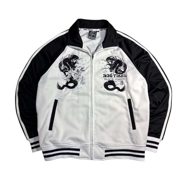 도그타운 Y2K 오리엔탈 블랙드래곤 자수 져지