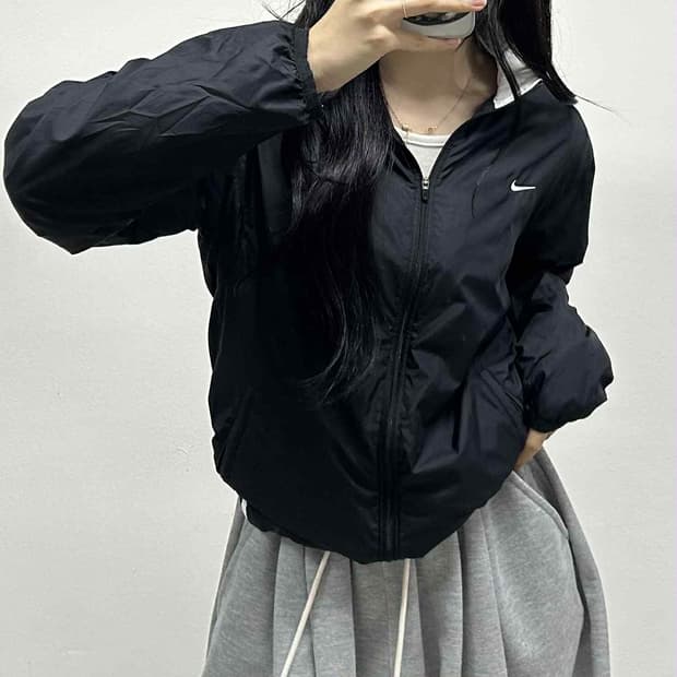 나이키 00s 솔로 스우시 올드스쿨 윈드브레이커 자켓 바람막이 희귀져지(