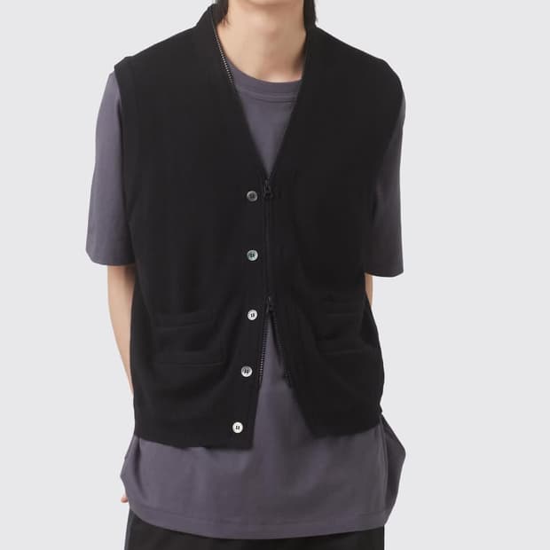 3) 해칭룸 full zip knit vest