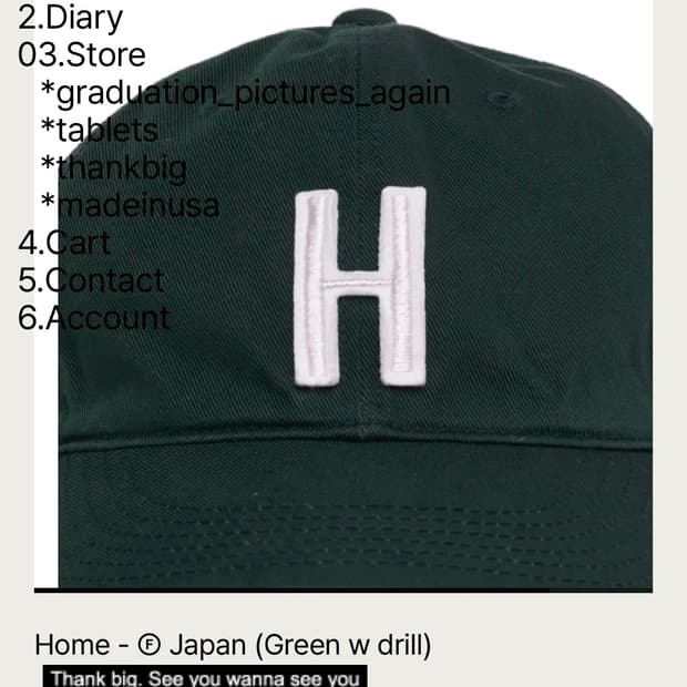 테프스토어 H  캡 Japan Green w drill (M)