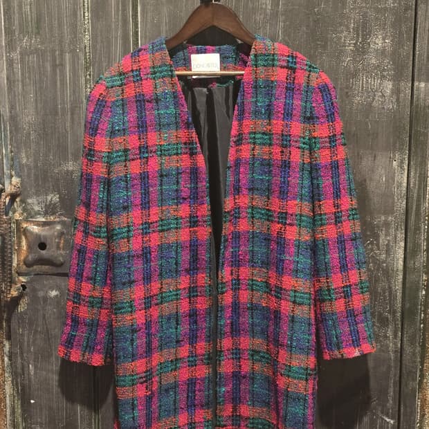 80s DONCASTER Plaid Jacket/made in U.S.A