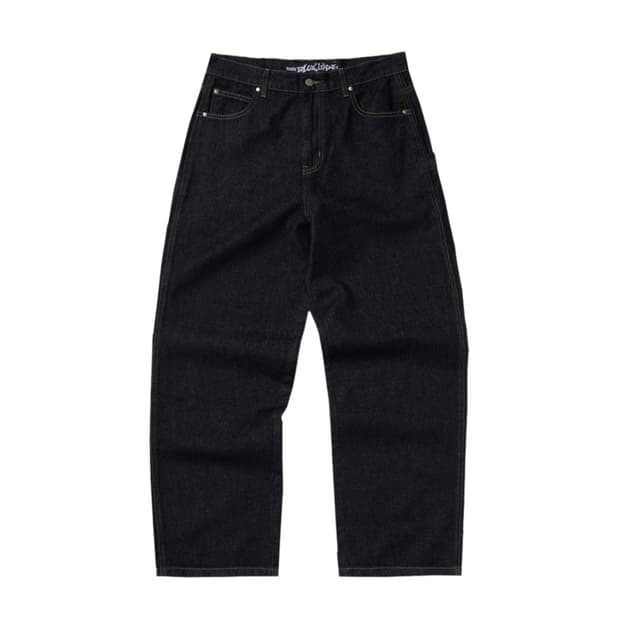 Suade 스웨이드 인디고 배기 데님 로우