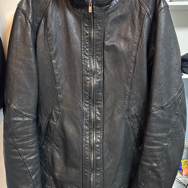 Tornado mart 램스킨 레더 후드자켓