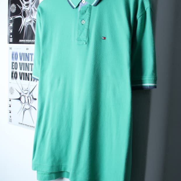 (L-XL) 타미힐피거 반팔 카라 티셔츠 작은이염 스몰로고-H30274