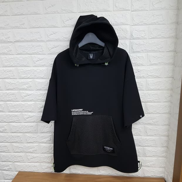 라이프워크 후드 반팔티 남여공용 오버핏 (남성100-105 여성88)