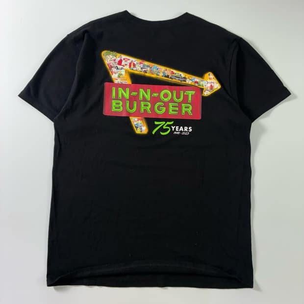 In n out burger 인앤아웃버거 75th 블랙 반팔 티셔츠