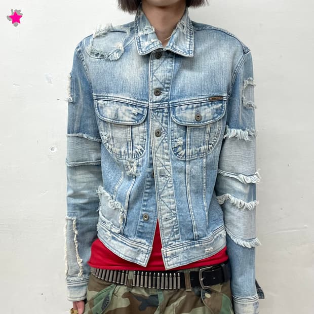 Damage Patchwork Denim Jacket 