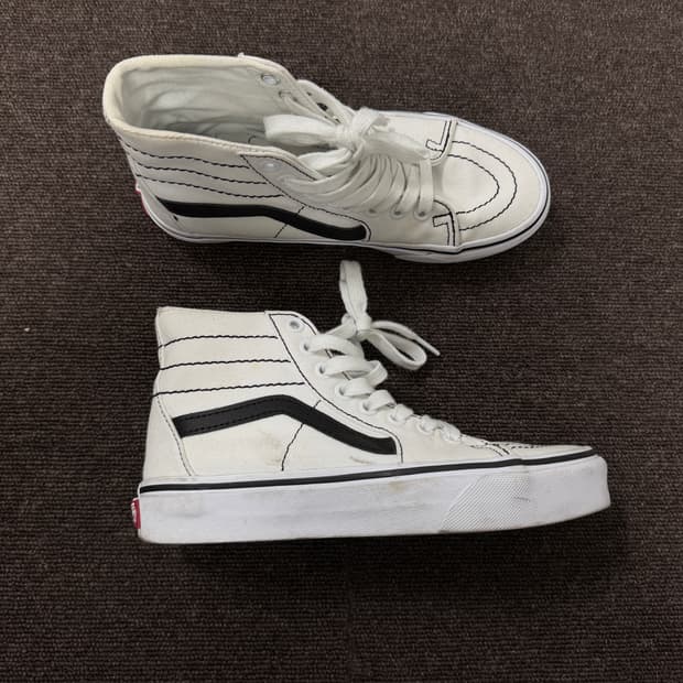 반스 스케이트하이 화이트 235