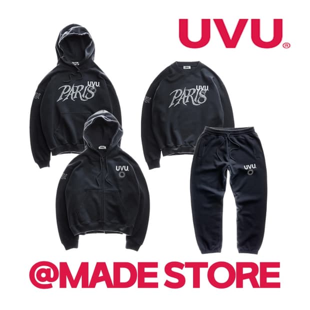UVU 파리 후드 집업 팬츠 셋업 잉크블루