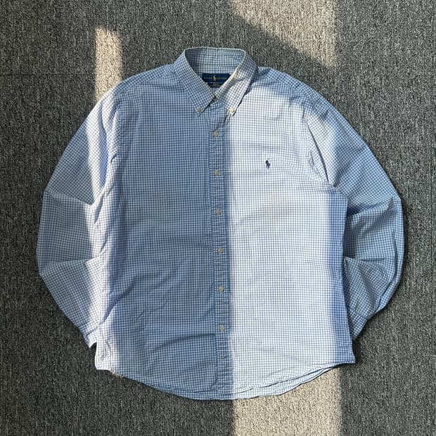 폴로 랄프로렌 슬림핏 체크 패턴 셔츠