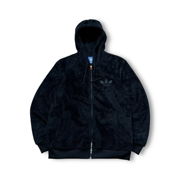 아디다스 BK 카모 로고 셰르파 후드 자켓