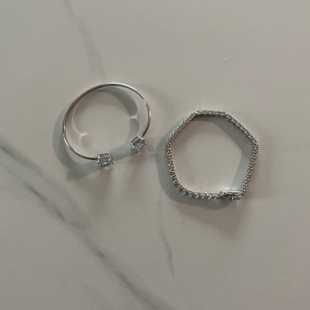 팔찌 2개 세트 큐빅 팔찌