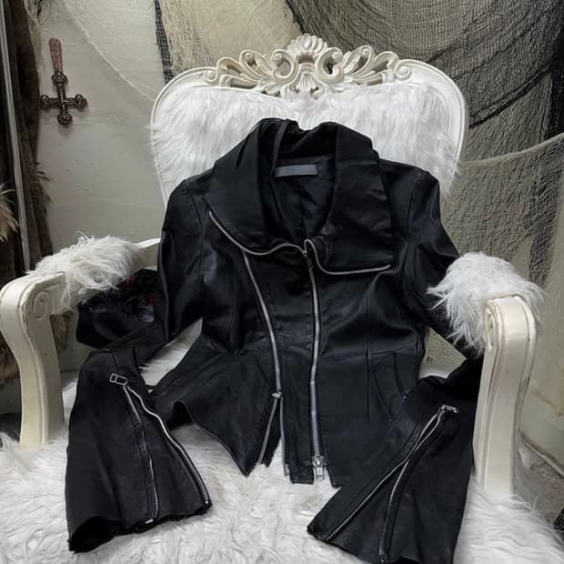 Ekam archive gimmick leather jacket