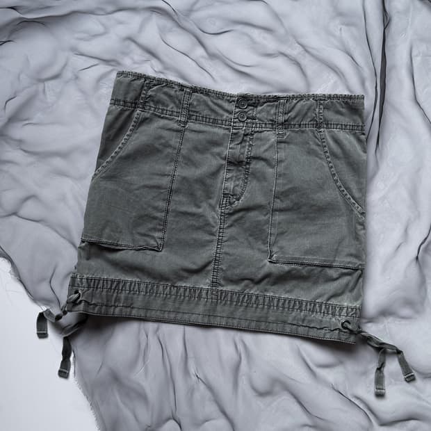 Charcoal Two-Button Mini Skirt 0332