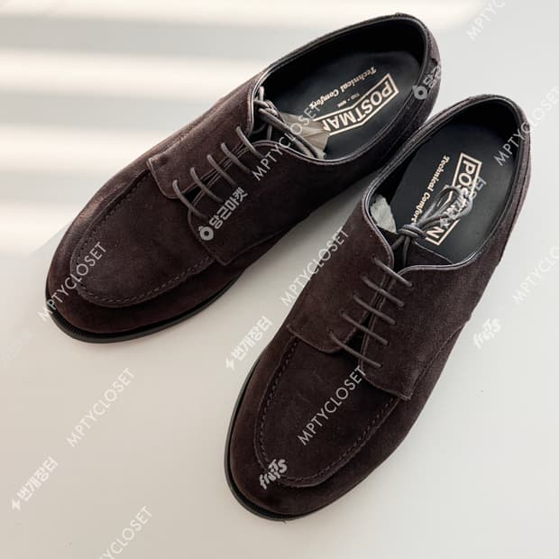 포스트맨 저널리스트 스웨이드 다크브라운 u팁 더비슈즈