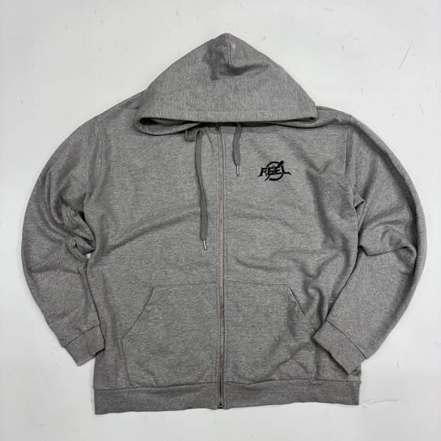 [XL] 필 이너프(FEEL ENUFF) 그레이 백로고 후드 집업