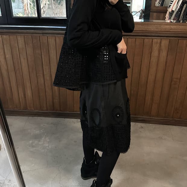SACAI LUCK hole lace cardigan