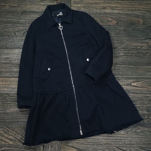 [러브 모스키노] 코튼 집업 코트 네이비 P01236