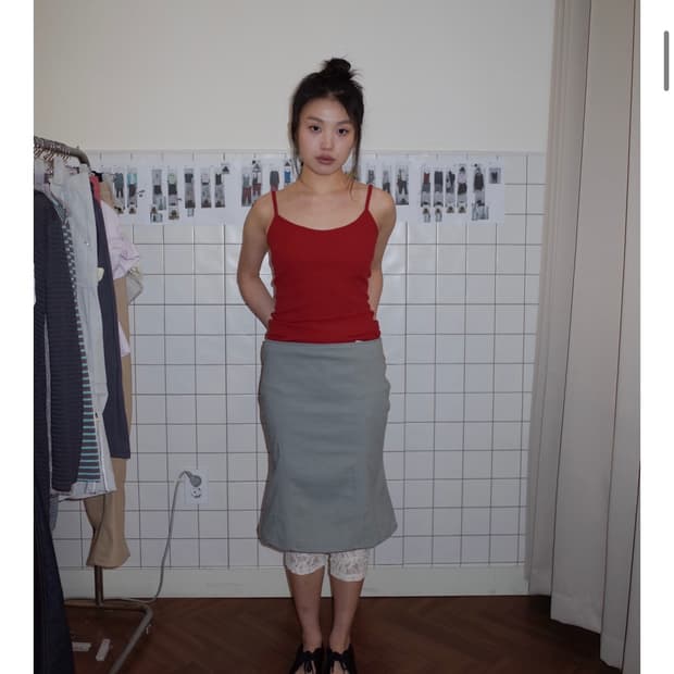 PETAL COTTON GORED MIDI SKIRT