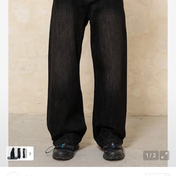 비긴202 / 와이드 세미 플레어 데님팬츠 / 1