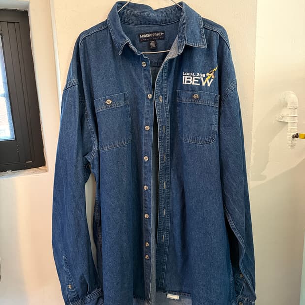 Apparel Canada IBEW Local 25 데님 워크셔츠 xl