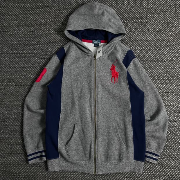 폴로 랄프로렌 빅포니 배색 후드집업o 3469