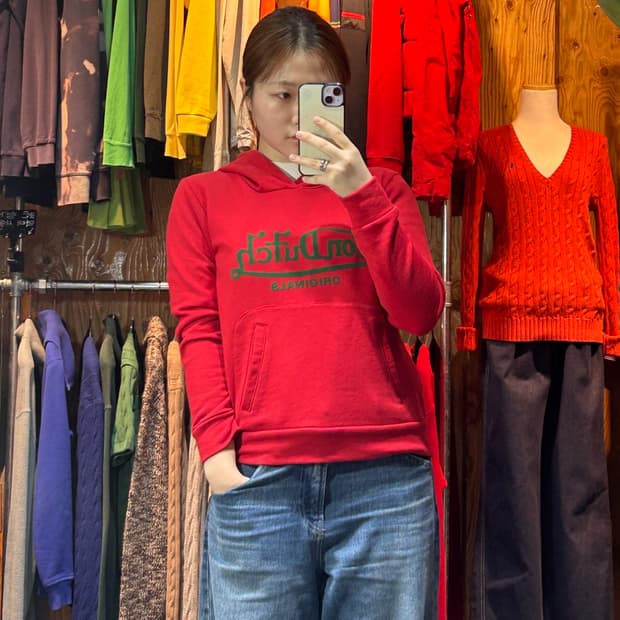 S 본더치 시그니처 로고 레드&그린 후드