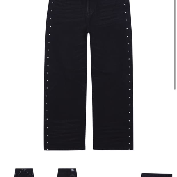 인세인 개러지 스터드 블랙 데님 팬츠 30 (스모크라이즈)