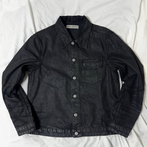 46/아워레가시 리버스 자켓 왁스드 블랙 데님