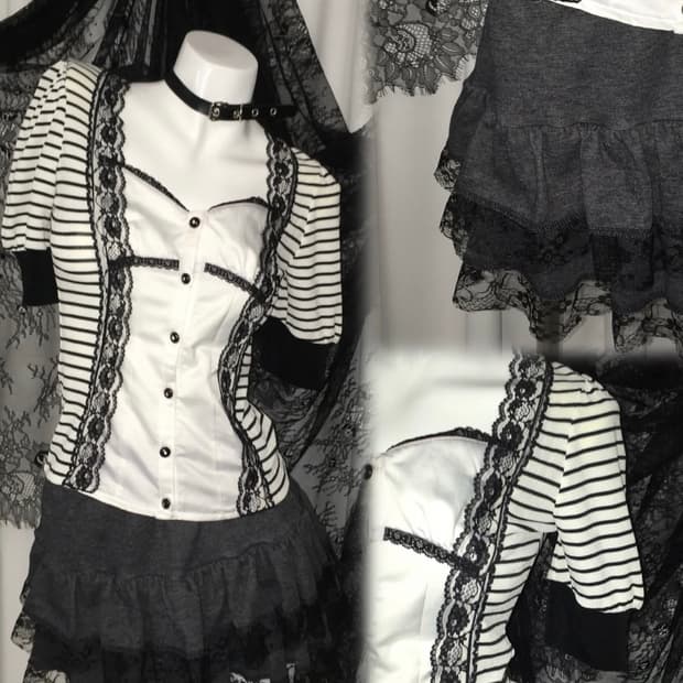 세실맥비 레이스 로걀 탑 빈티지 갸루 히메 오네 라떼 달천 레이어룸