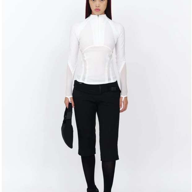 혜인서  Transparent Half-Zip Top - 1