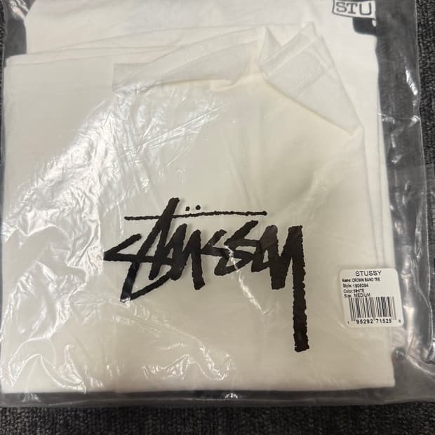 [M] 스투시 크라운 밴드 티셔츠 화이트