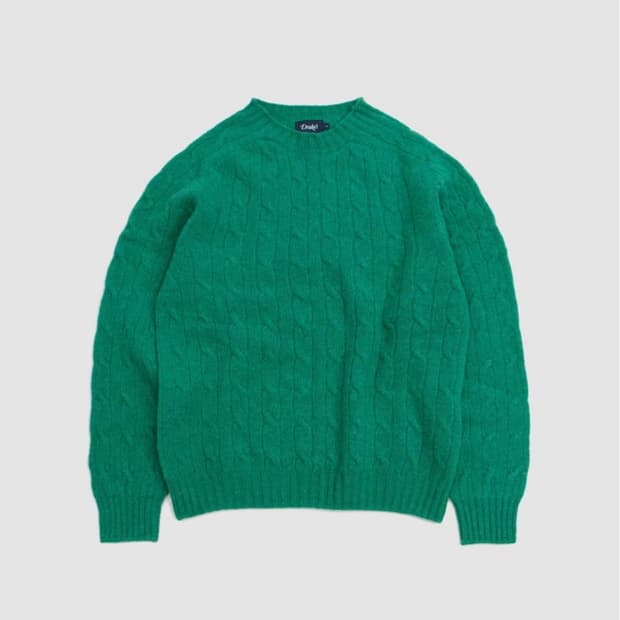 드레익스 브러쉬드 셔틀랜드 캐이블 니트 그린 XL(새상푸)
