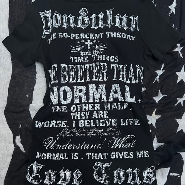 *rare* 2000s M.K.R 펑크 디테일 프린팅 블랙 티셔츠