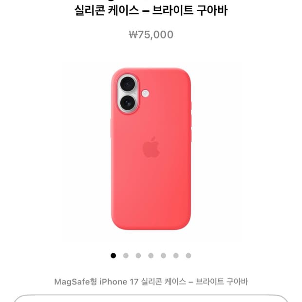[정품] 아이폰17 맥세이프 실리콘 케이스-브라이트 구아바