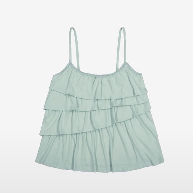 Unbalanced frill cami mint