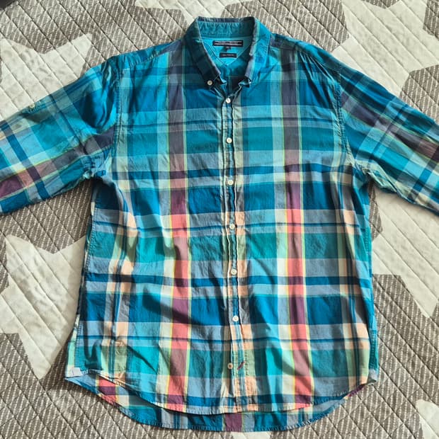 빈티지 타미 힐피거 체크 남방 XL